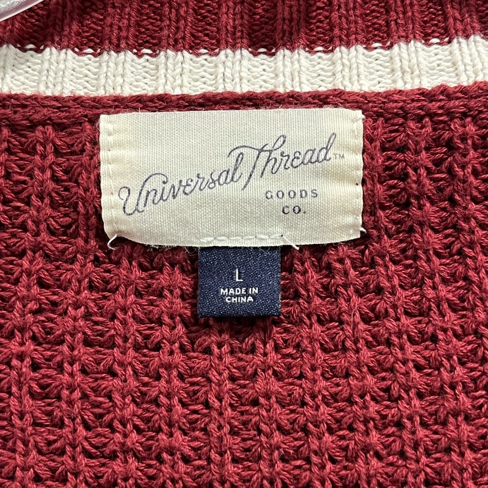 Universal Thread Burgundy Cable Knit Cardigan Swe… - image 2